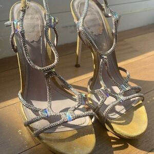 Rene Caovilla crystal strap evening sandals